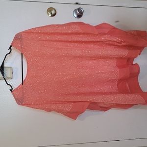 Coral colored swim cover up top